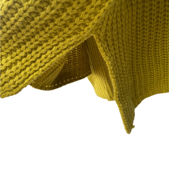 Listicle Ribbed Knit Chunky Green Mock Turtleneck 3/4 Sleeve Sweater - Picture 7 of 10